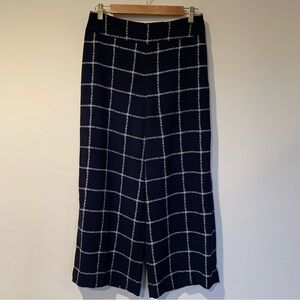 Express blue and white cropped pants.